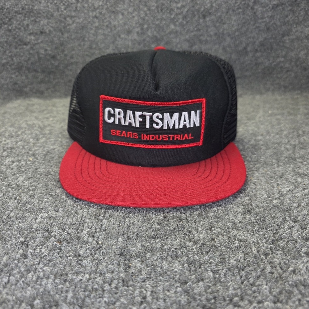 Vintage 90s Craftsman Tools Red Snapback Sears Industrial Hat Made USA Cap